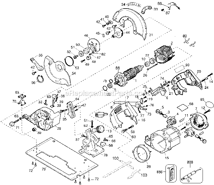 Page A Diagram and Parts List for 2694 Type 1 Black and Decker Circular Saw